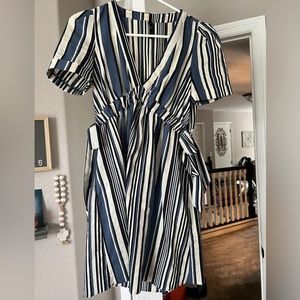 Zara v-neck striped dress